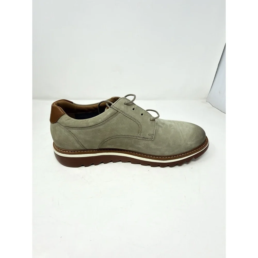 Nordstrom Rack Men's Gray Leather Derby Shoes Size 10W Lug‎ Sole Burnished Toe